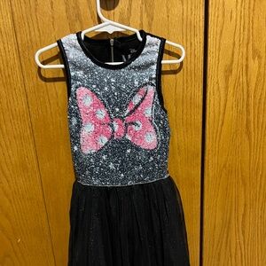 Minnie Mouse bow black tulle party dress